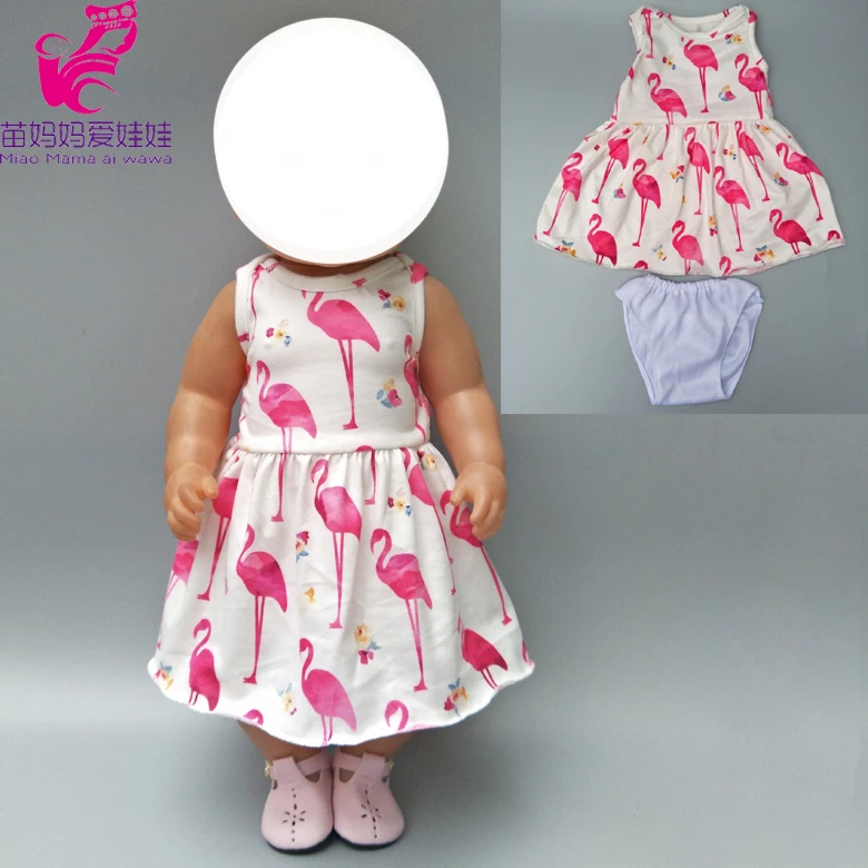 Кукольная юбка подходит для 45 см Детские платье куклы Фламинго узор базовые