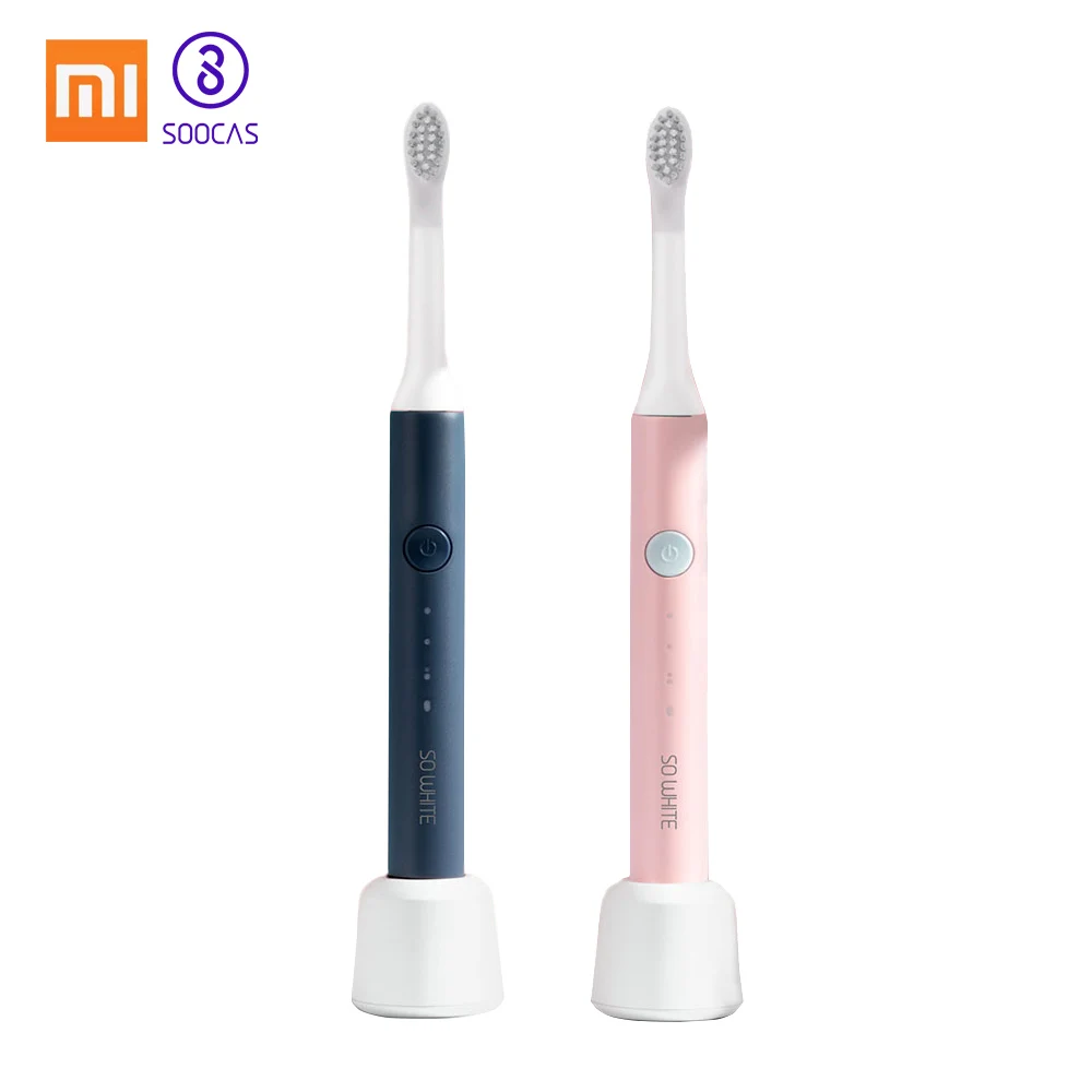 Blue Pink EX3 Xiaomi SO WHITE(PINJING) EX3 перезаряжаемая электрическая звуковая зубная щетка USB перезаряжаемая зубные зубы Глубокая чистка кистей водонепроницаемый - Цвет: Blue Pink EX3