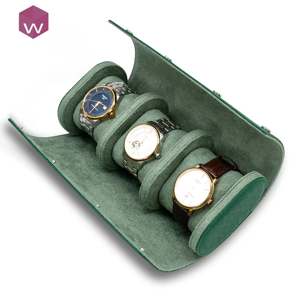 Dropshipping Watch Box Organizer For Mens Watch Case Travel Roll Portable 3 Watch Display Storage