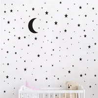room wall stickers children home decoration kindergarten wall decals diy stickers moon and stars baby solid color kids room pvc