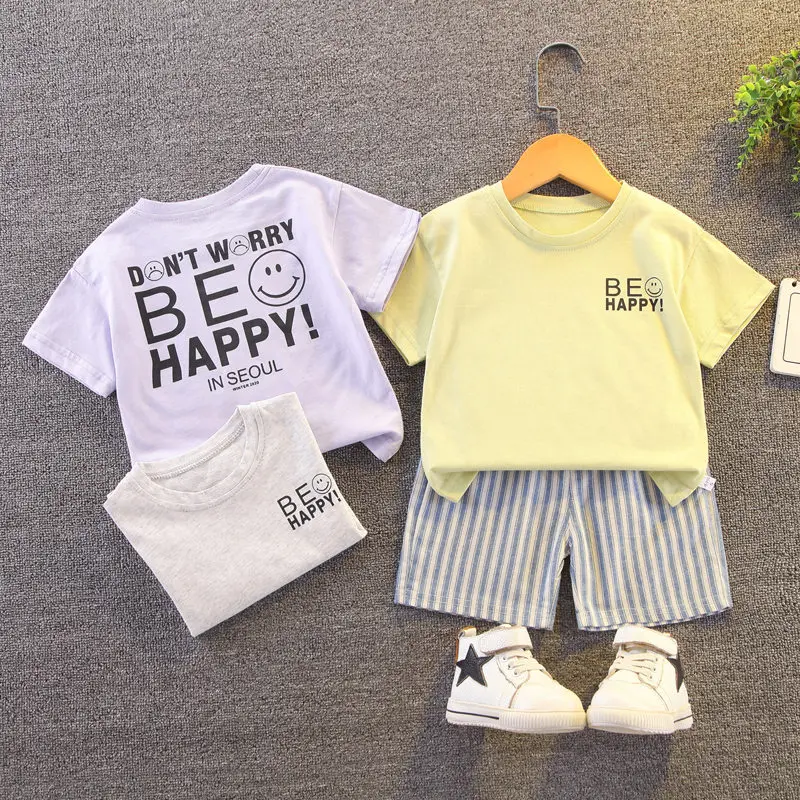 

New Baby Girls Clothes Children Summer Cartoon T Shirt Shorts 2Pcs/sets Infant Kids Fashion Toddler Boys Clothing Tracksuits