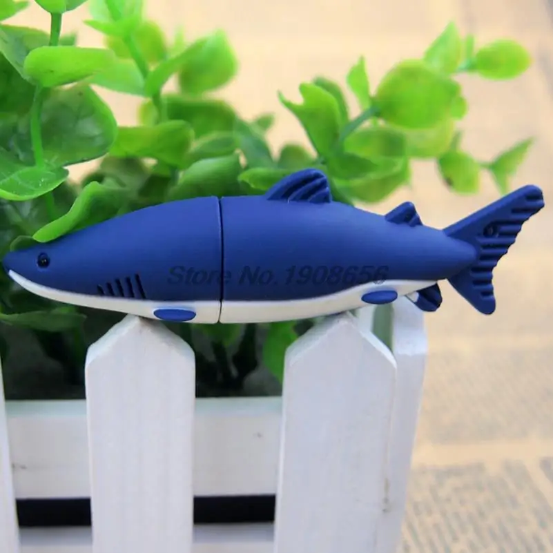 Мультяшная Акула Usb флеш-накопитель милые животные 32 ГБ USB флешки 64 Cle U диск