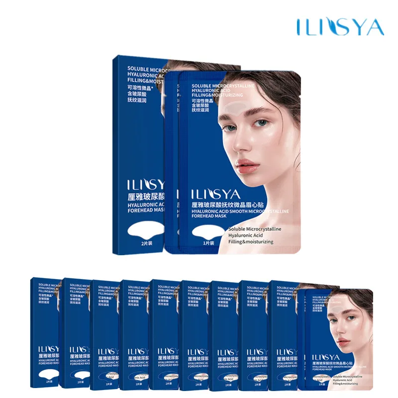 10 Boxes Micro-Needle Anti-wrinkle Forehead Hyaluronic Patches Acid Frown Lines Lifting Firming Anti-Aging Forehead Treatment