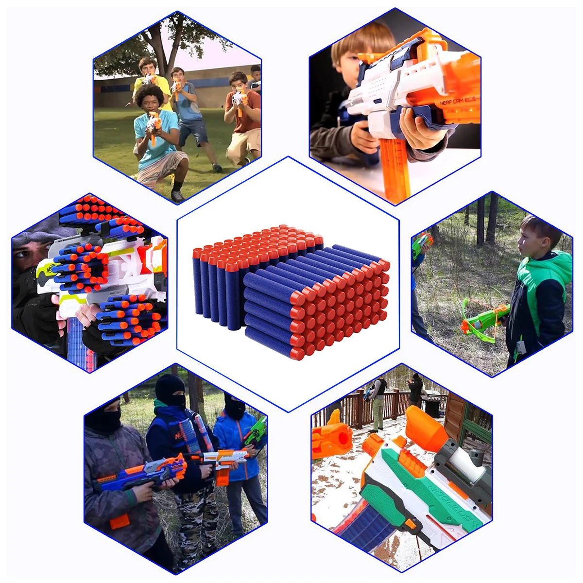 

200/400pcs Nerf Bullets EVA Roundfor Airguns Dart Plastic Military Sucker Warhead Dart Round Head Hollow Foam Bullet for Toy Gun