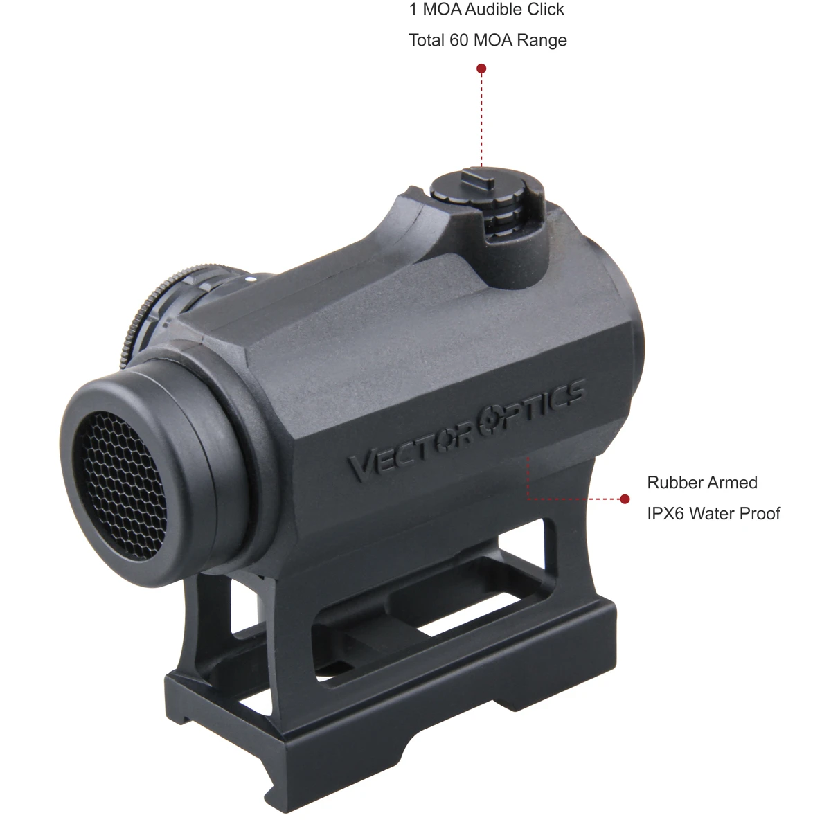 Коллиматорный прицел Vector Optics Maverick 1x22 MIL Red Dot QD 21 мм подходит для ружья 223 7 62 12ga и