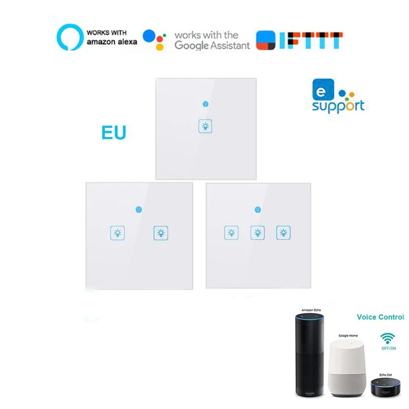 1/2/3 ЕС переключатель Wi Fi умный дистанционного Управление свет сенсорный