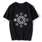 Мужская хлопковая футболка с круглым вырезом Lost TV Series Dharma, уличная футболка в стиле хип-хоп в стиле Харадзюку