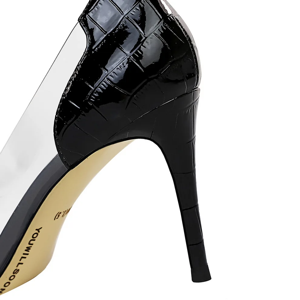 BIGTREE Shoes Clear Heels Woman Pumps Fashoin Women Shoes Metal Transparent High Heels Women Stiletto Sexy Party Shoes Female