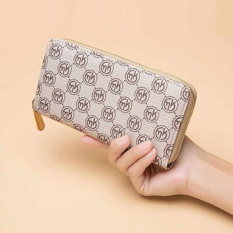 MARRY KORS, женские кожаные кошельки на молнии, бежевый карман для телефона, кошелек, держатель для карт, Женский Длинный кошелек, портмоне, держатель для карт, клатч