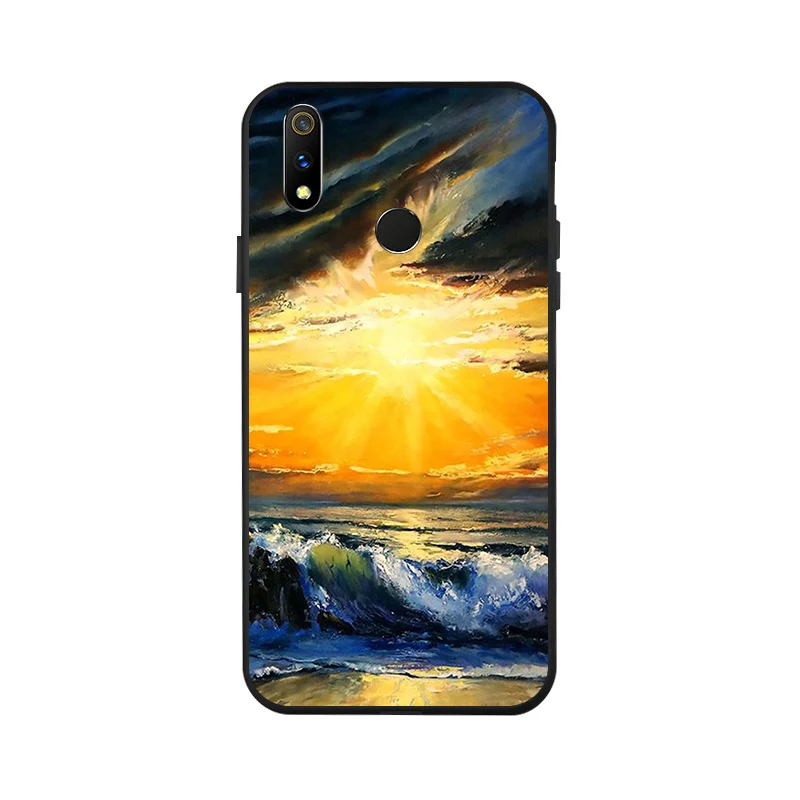 Модный черный силиконовый чехол для OPPO Realme 3 Pro чехлы противоударный телефона A37 A39