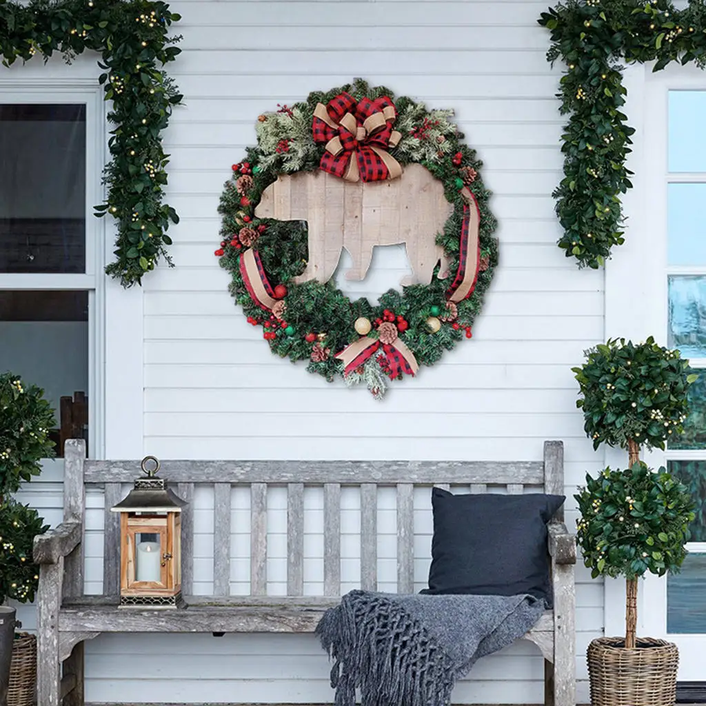 

16" Christmas Wreath Holiday Wreath Artificial Wreath Garland Wreaths for Festival Decor Front Door Indoor Outdoor Ornaments