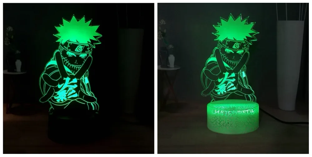 Наруто USB переключатель прикроватная лампа RGB 7 красочная сменная настольная лампа Uzumaki Наруто светодиодный светильник для сна для ребенка огонь нация подарок ребенку