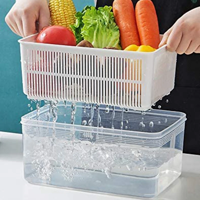 

Refrigerator Organizer Bins - Food Storage Containers - Fruit Storage Containers - Strainers and Colanders Set(3 Pack)