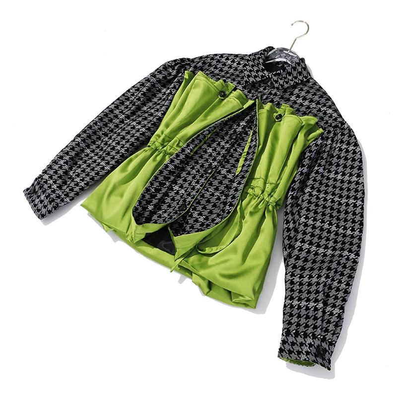 Женская флуоресцентная куртка на завязках с рукавами-фонариками и высокой