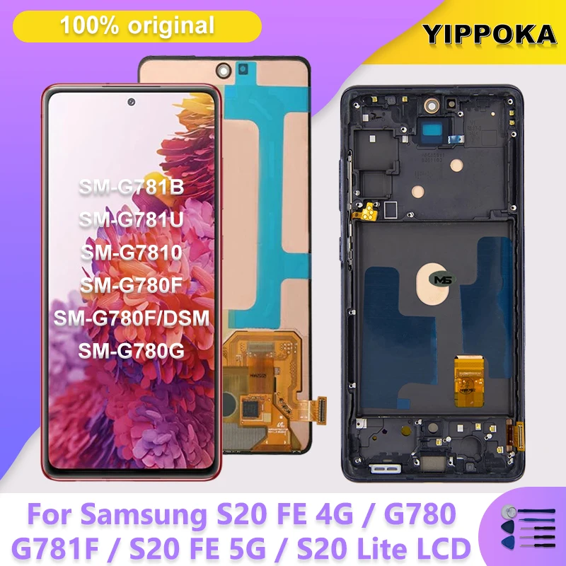 Pantalla Original para Samsung Galaxy S20 FE 4G, reemplazo de digitalizador de pantalla t&aacute;ctil LCD G780 para Galaxy S20 FE 5G-0