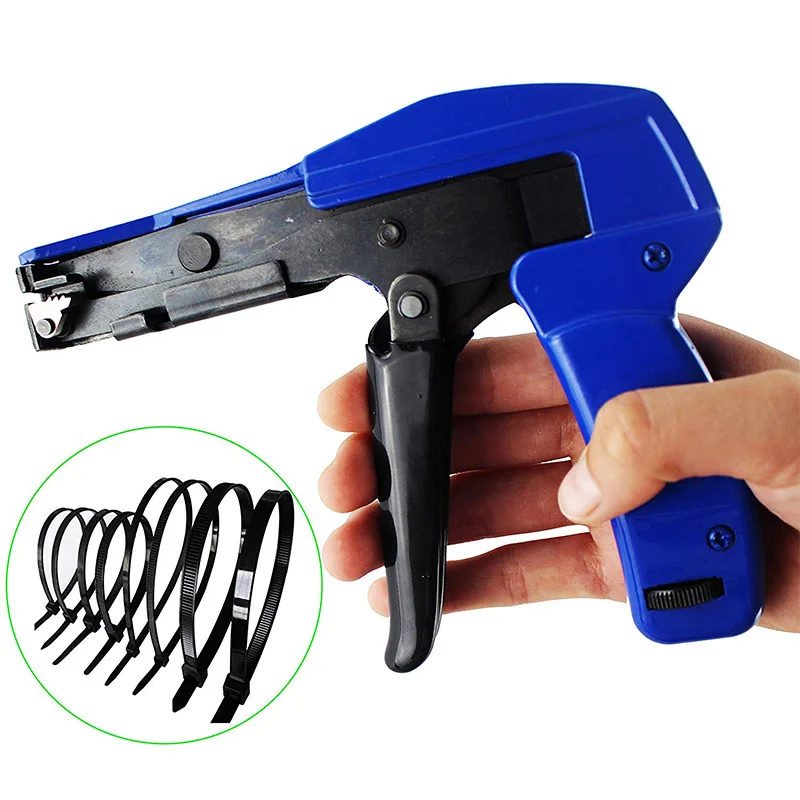 2.2mm-4.8mm Adjustable Durable Nylon Cable Tie Gun Cutter Pliers Fastening Cutting Tools