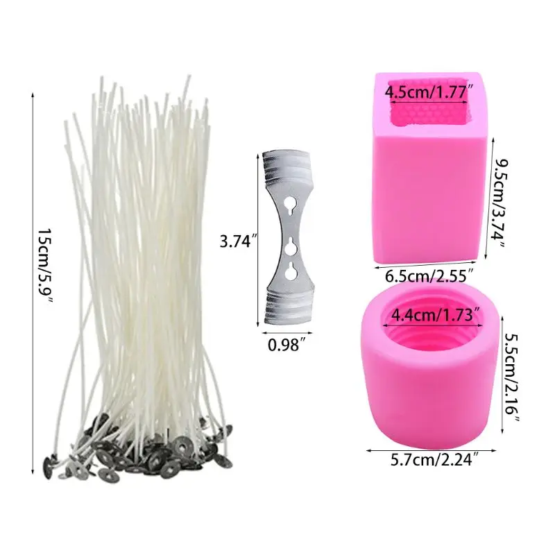 2 упаковки 3D пчела соты силиконовые формы для свечей с 50 шт свечи фитили и