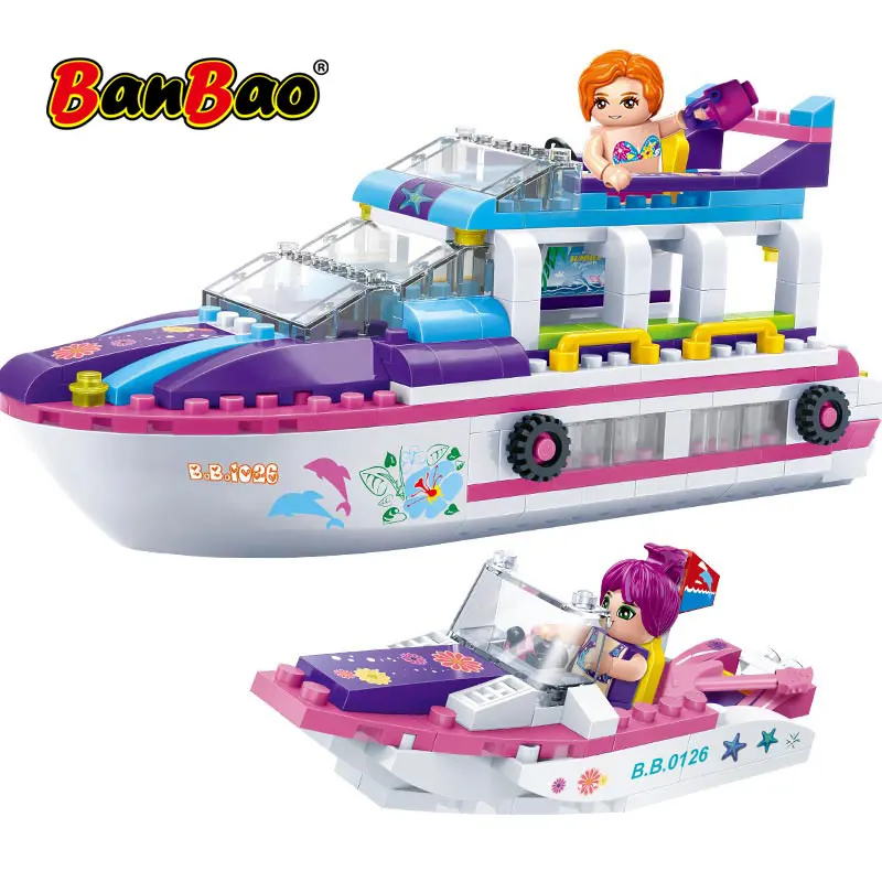 BanBao 6140 конструктор игрушечный для детей яхта корабль лодка морской берег|girl