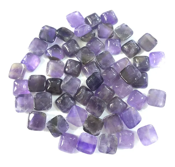

Natural Lavendar Amethyst Cushion Cabochon 10mm natural Dark Amethyst Square Gemstone CAB ring face earrings jewelry 5pcs/lot
