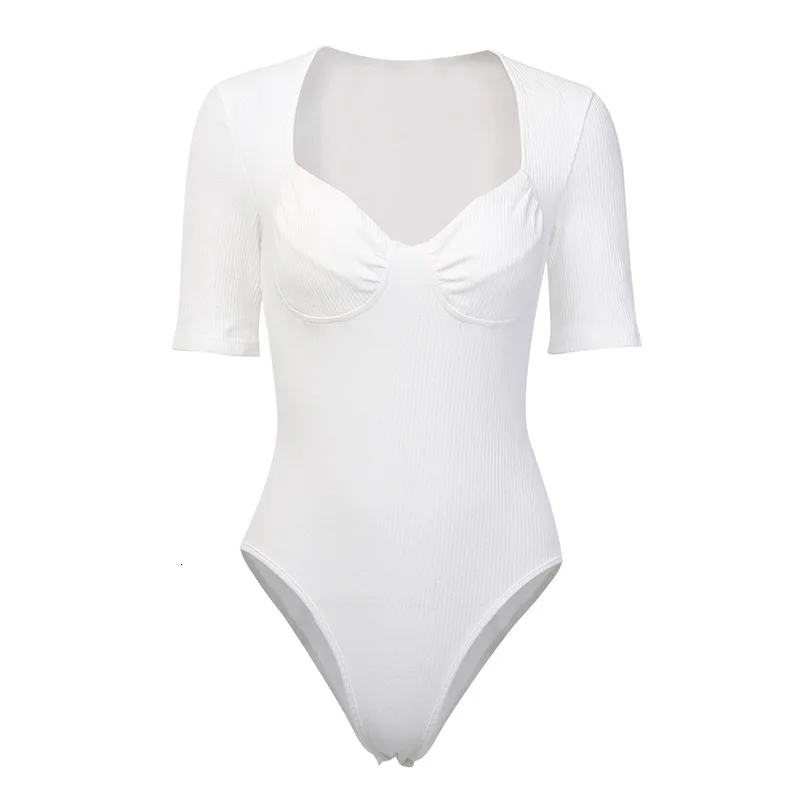 Causey короткий рукав ребристый без бретелек боди для женщин осень 2019 Клубные