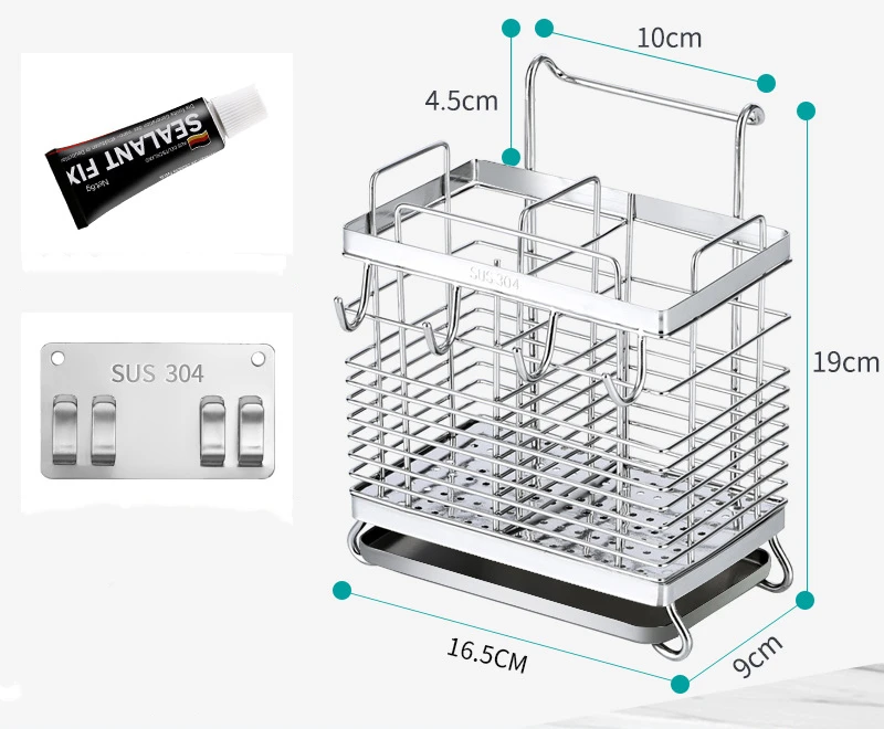 304 нержавеющая сталь настенные столовые приборы сушильный шкаф-органайзер для