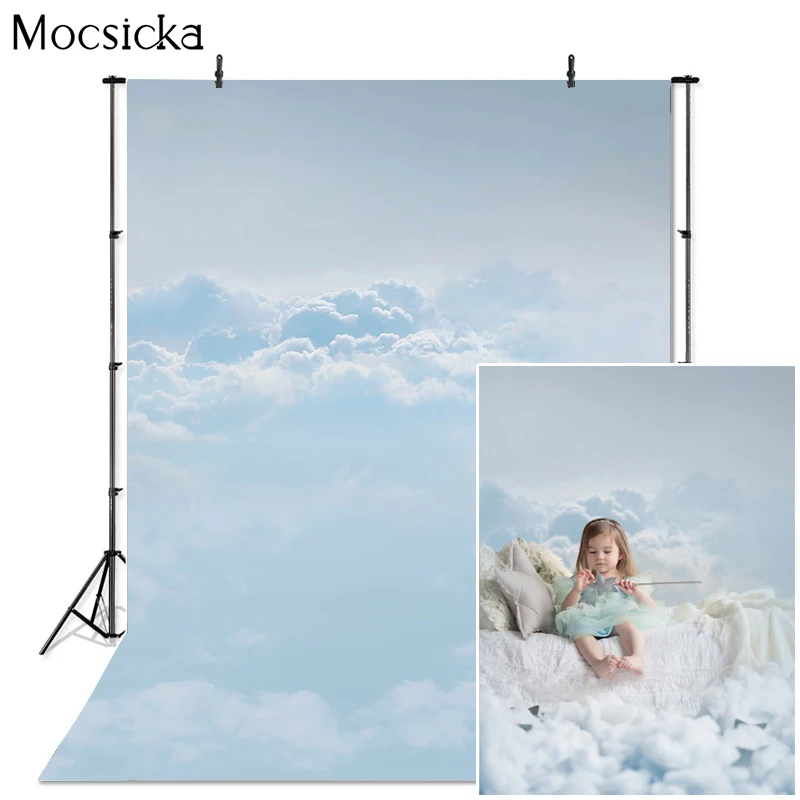 

Mocsicka голубое небо фон белые облака природный пейзаж Новорожденный ребенок душ День Рождения фотография фон фото студия реквизит