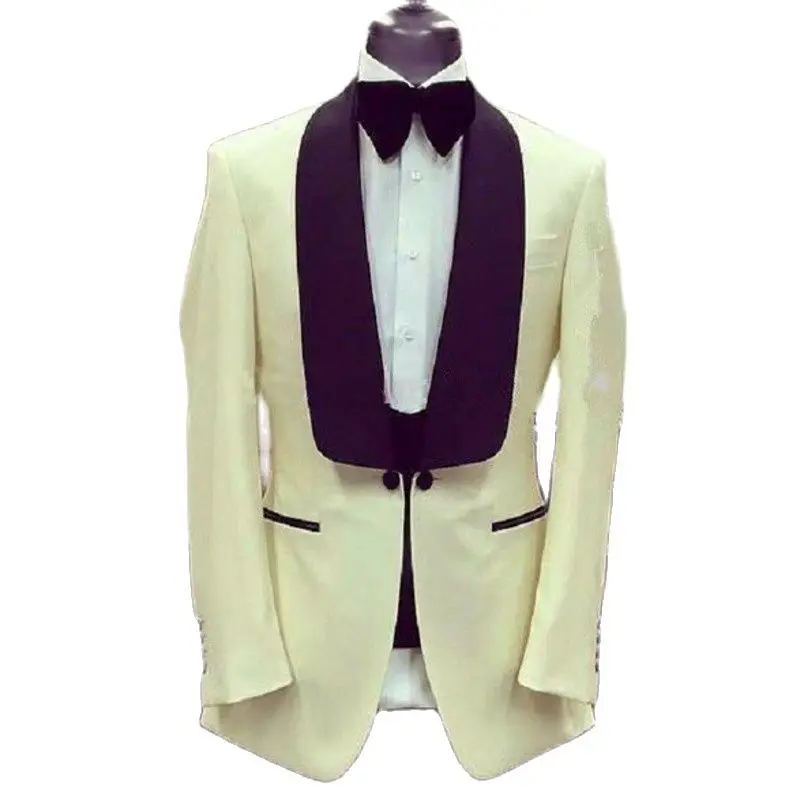 Real Photo Shawl Collar Men's Evening  Prom Dress Toast Business Suit Groom Tuxedos Customize(Jacket+Pants+Vest+Tie) K:149