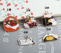 10pcs cat charm enamel charms for jewelry making fashion earring pendant bracelet necklace charm