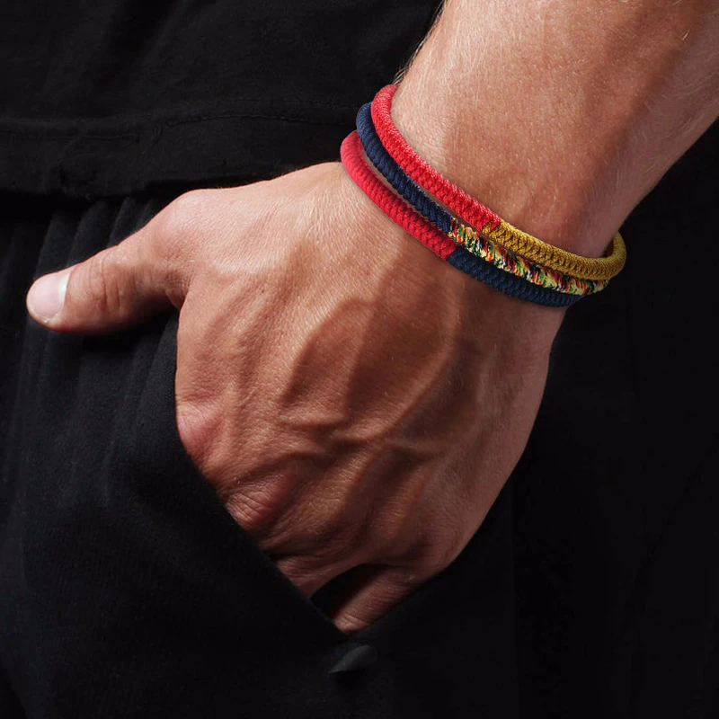 

ORIGINAL TIBETAN BUDDHIST HANDMADE MONK KNOTS LUCKY ROPE BRAIDED HAPPINESS SET FOR MEN WOMEN BRAID JEWELRY