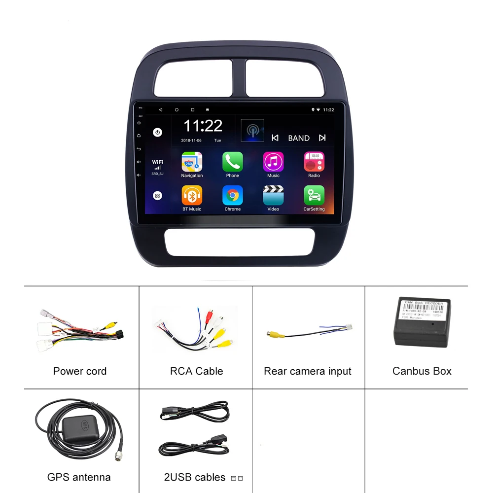 

For Renault KWID 2019 2020 2 Din 10.1 Inch Car Radio Multimedia Video Player WIFI Navigation GPS Android 8.1