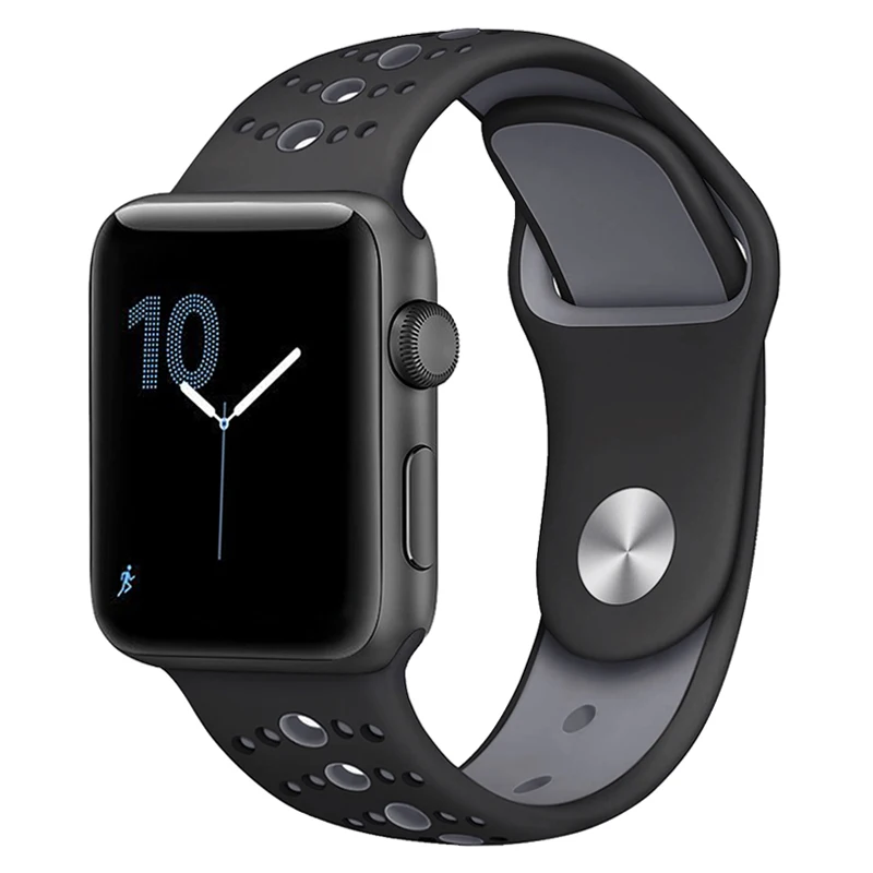 Дышащий силиконовый спортивный ремешок для Apple Watch 5 4 3 2 1 42 мм 38 мм резиновый ремешок для Iwatch 5 4 3 40 мм 44 мм