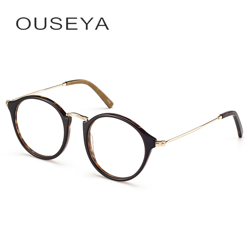 Ацетатные женские круглые очки класса Nerd Модные негабаритные прозрачные