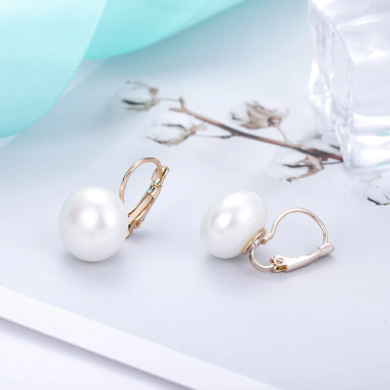 Простые серьги из белого и красного жемчуга серьги-капли золотого серебряного