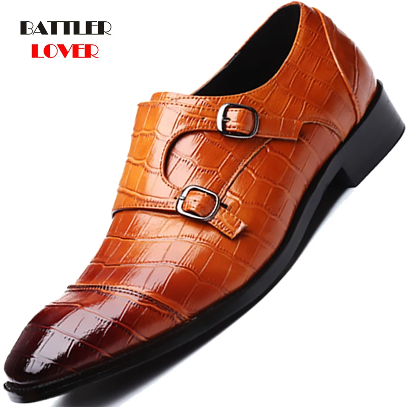 

Men Dress Shoes Handmade Personality Trend Party Genuine Leather Wedding Shoes Male Flats Oxfords Formal Shoes