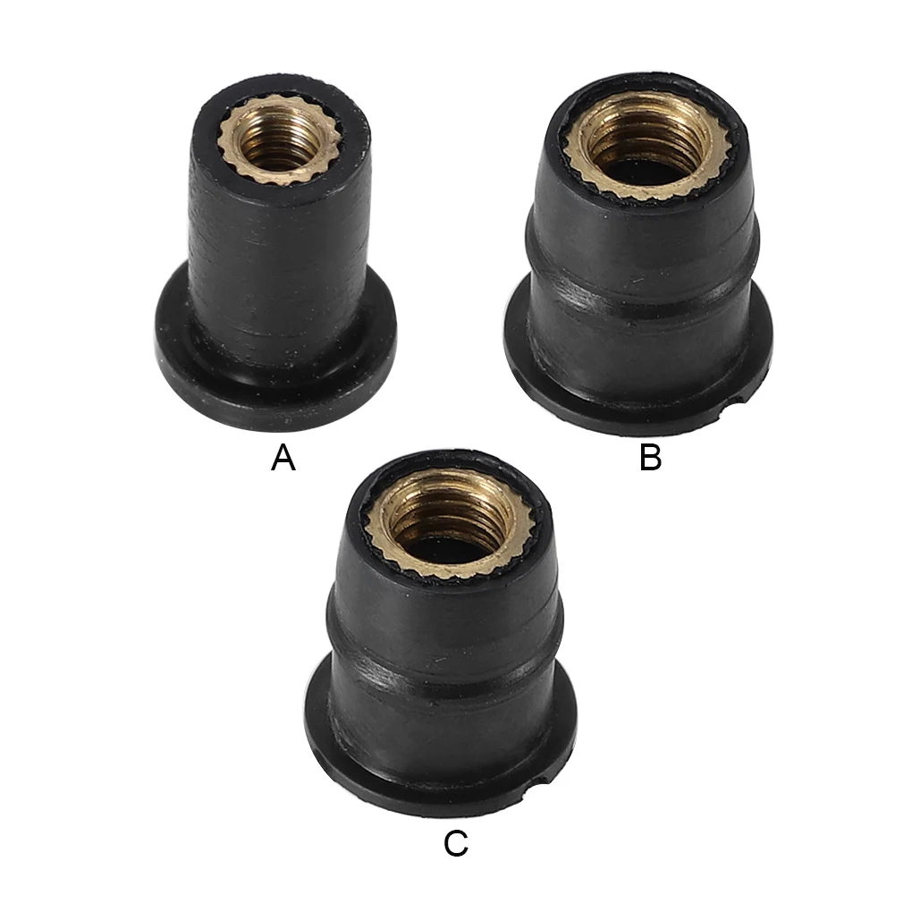 

10pcs Rubber Well Nuts M4 M5 M6 Blind Fastener Windscreen Windshield Fairing Cowl Fastener Accessories for Motorcycle