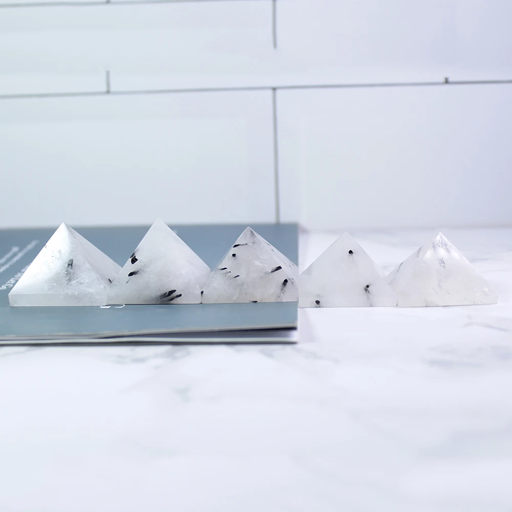 Runyangshi 3 5 см 1 шт. натуральные черные волосы искусственная пирамида черное