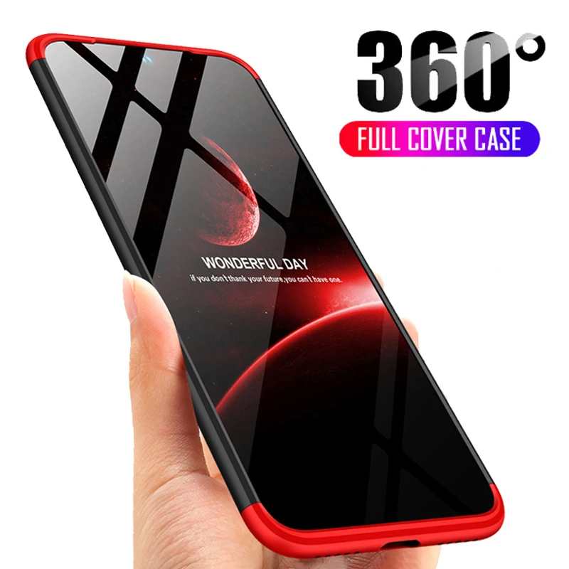 3 в 1 пластиковый жесткий 360 полный защитный чехол для Xiaomi Redmi Note 7 Pro Анти шок задняя