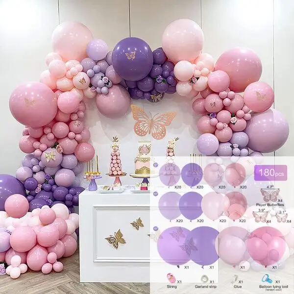 

QIFU фотофон из латексных шаров фиолетовый розовый