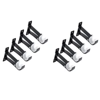 8 pack single curtain rod brackets for drapery rod aluminum alloy heavy duty curtain rod holders black