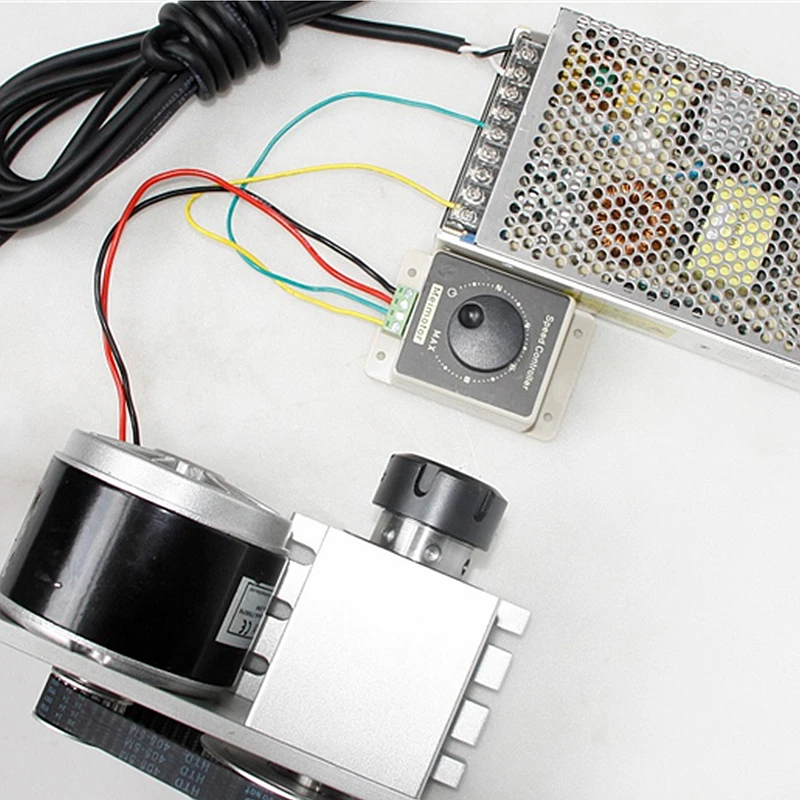 

Adjustable-Speed Rotary A 4th axis dividing head 100 Chuck with power supply speed controller for CNC Router milling machine