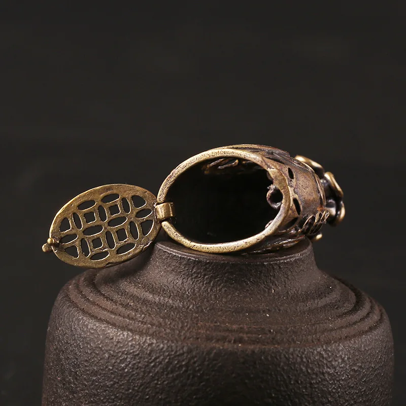 Винтажная пустая сумка для денег из чистой меди брелок ключей на удачу подвески