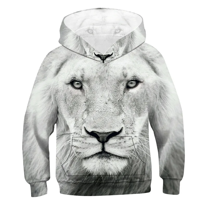 

3D lion cartoon Hoodie Sweatshirt 2021 spring and autumn new men's and women's sweater interesting street wear long sleeved Pull
