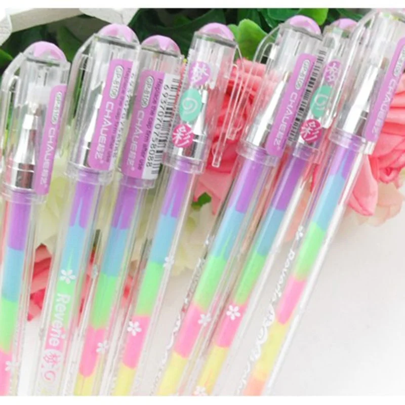 

6 Color in 1 Gel Pens For Office Student Ink Pen Chalk Pen Xmas Gift EM88