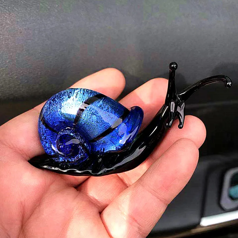 

Handmade Murano Glass Snail Miniature Figurines Craft Ornaments Cute Animal Collection Home Garden Decor New Year Gifts For Kids