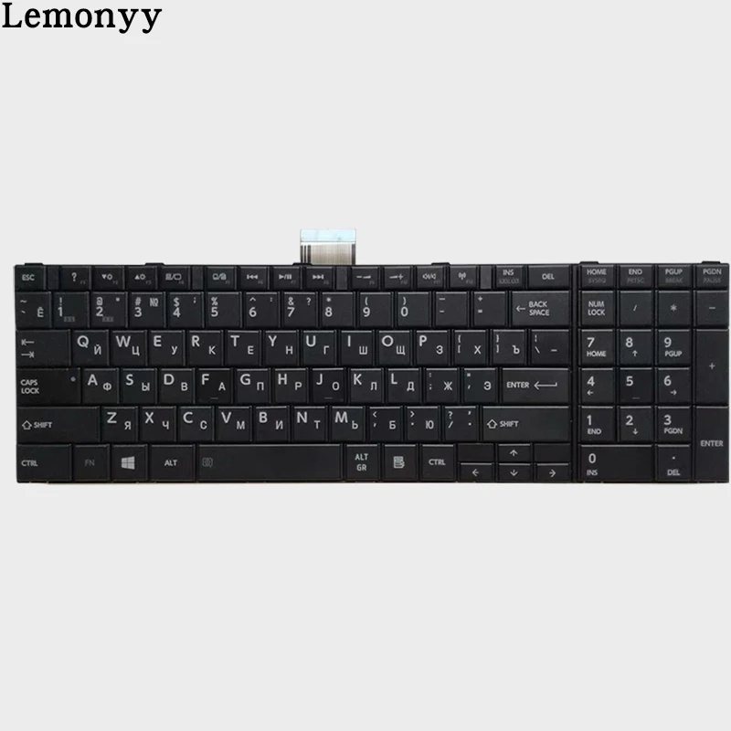 Черный Клавиатура для ноутбука Toshiba Satellite C50-A C50-A506 C50D-A C55T-A C55-A C55D-A русской клавиатуры ноутбука Белого/черного цвета - Цвет: Черный