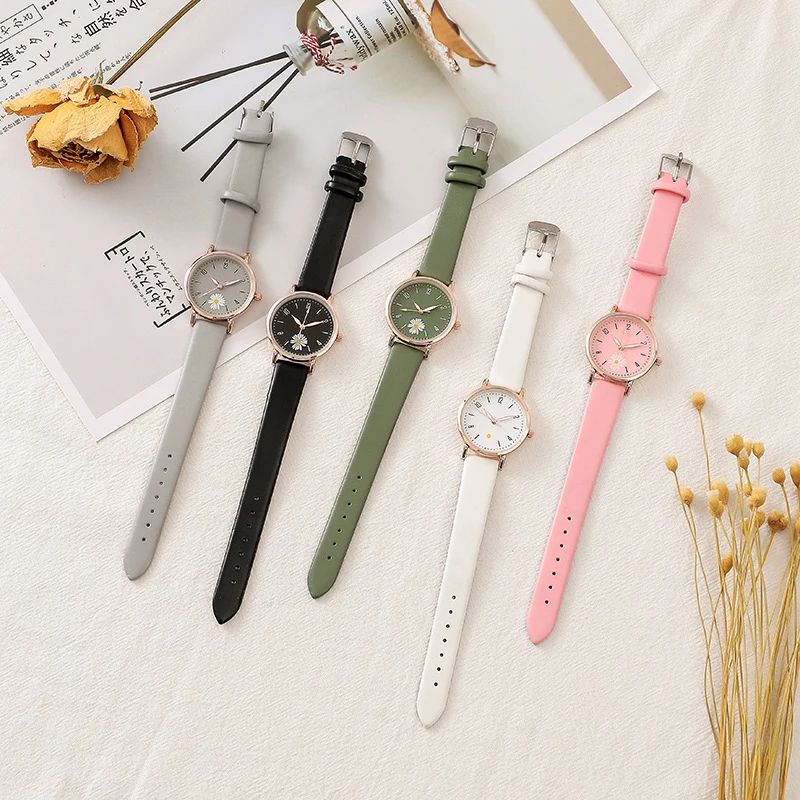 Elegant Quartz Watches Beautiful Casual Watches Ladies Daisy Bracelet Wristwatch For Women Lady FS99 images - 6