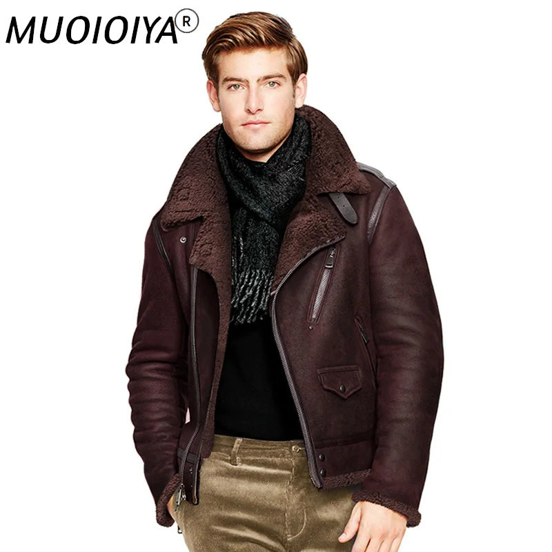 Бесплатная доставка. Зимняя Теплая мужская Байкерская модель - Цена: 131316.7