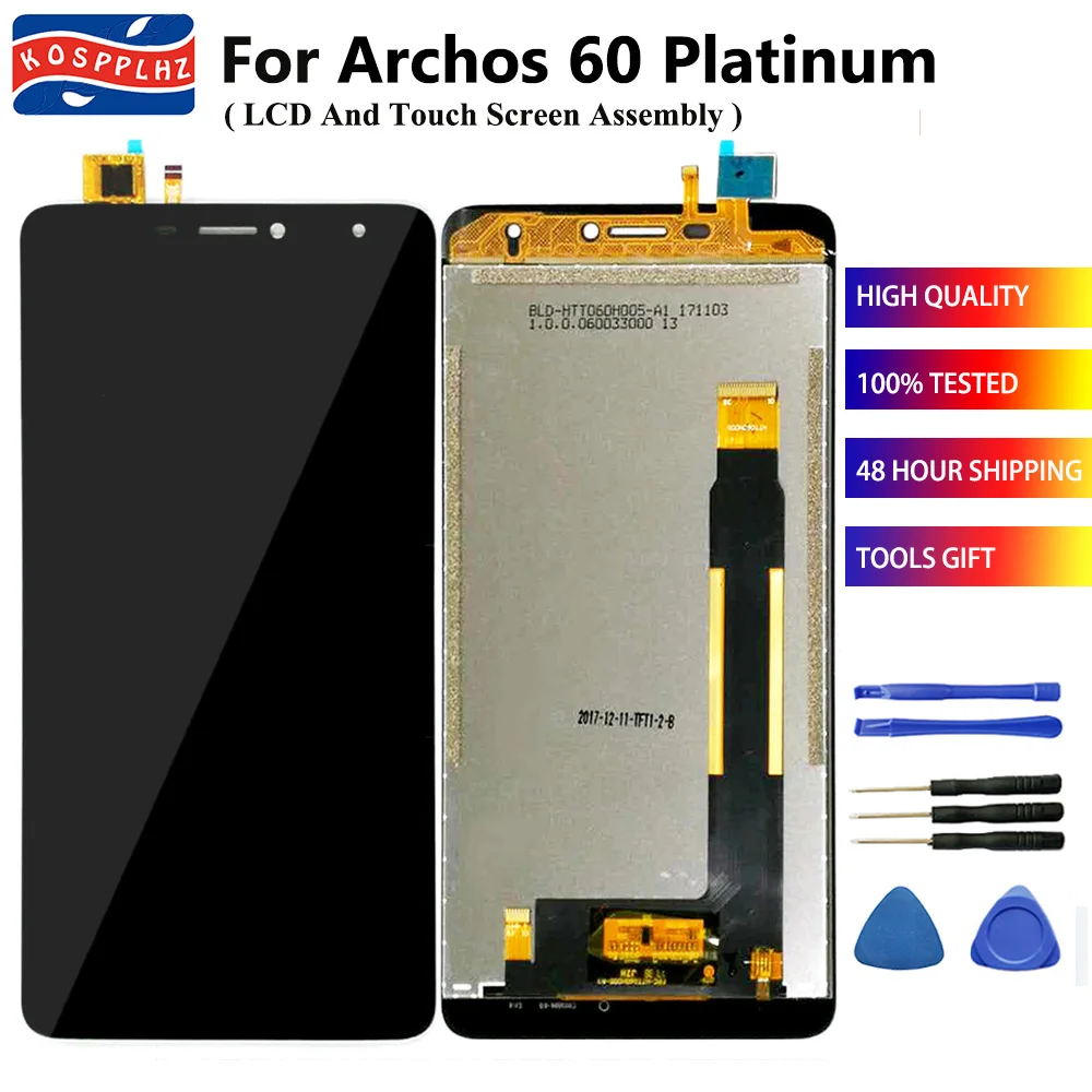 

6,0 "для Archos 60 Платиновый ЖК-дисплей + кодирующий преобразователь сенсорного экрана в сборе Замена 100% рабочая для Archos 60 platinum + Инструменты