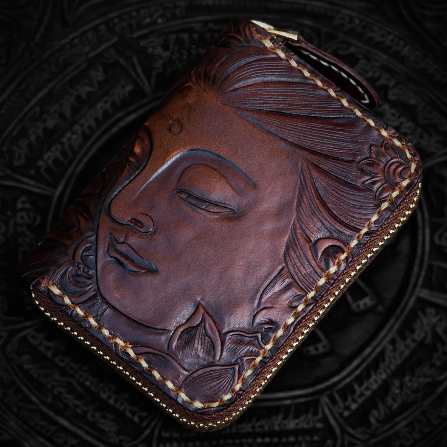 Mini Purse Men Short Zipper Guanyin Wallet Ladies Genuine Leather Card Holder Bag Coin Purses Carteira Wallets