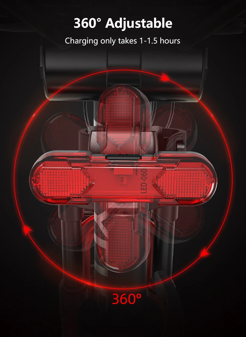 

Bicycle Tail Light Waterproof Rear Tail Light LED USB Rechargeable Mountain Bike Cycling Light Tail Lamp Safety Warning Light